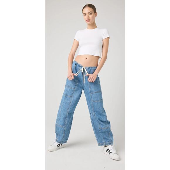 NEW BLANKNYC SZ Med Fan Mail Barrel Leg Carpenter Jean (Retail $128) - Picture 2 of 7